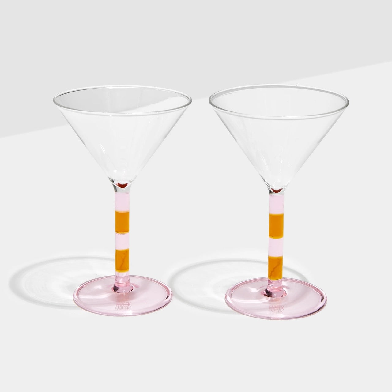 Striped Martini Glasses Set of 2
