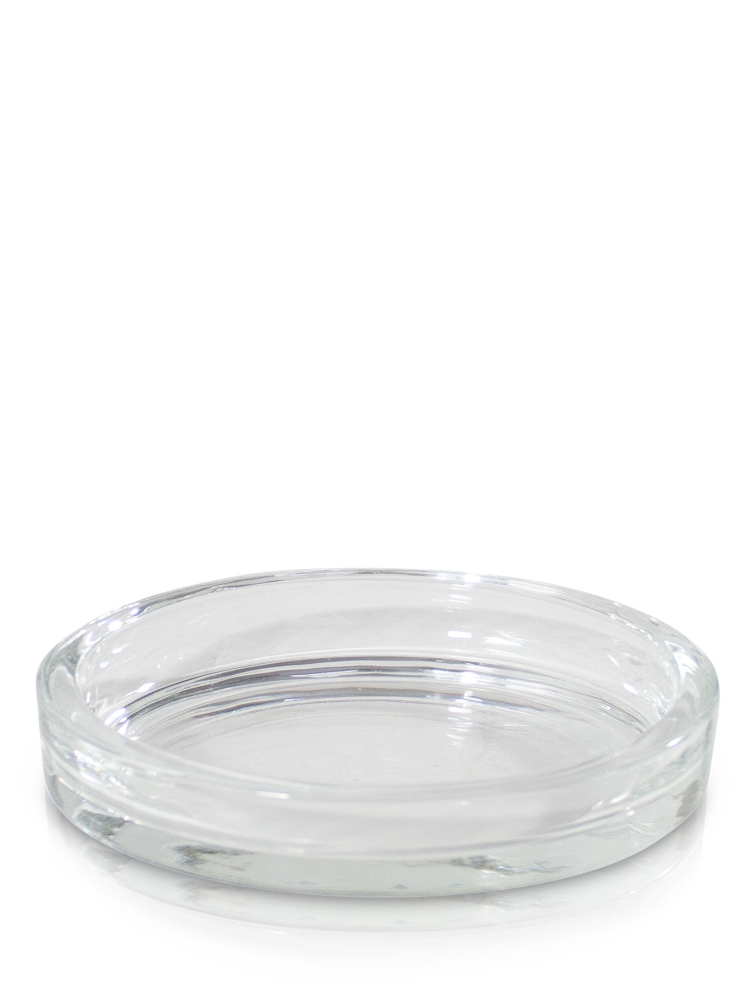 Small Modern Glass Pillar Plate - Clear