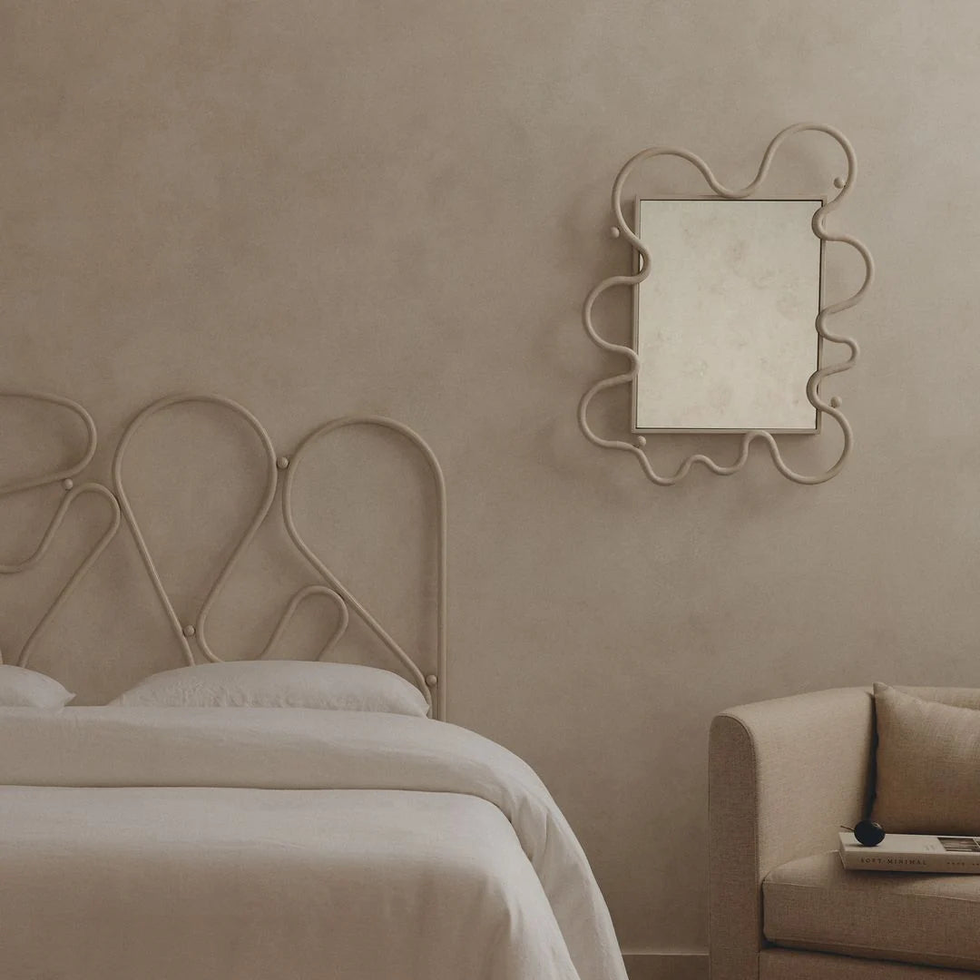 Linea Beige Metal Sculptural Mirrors