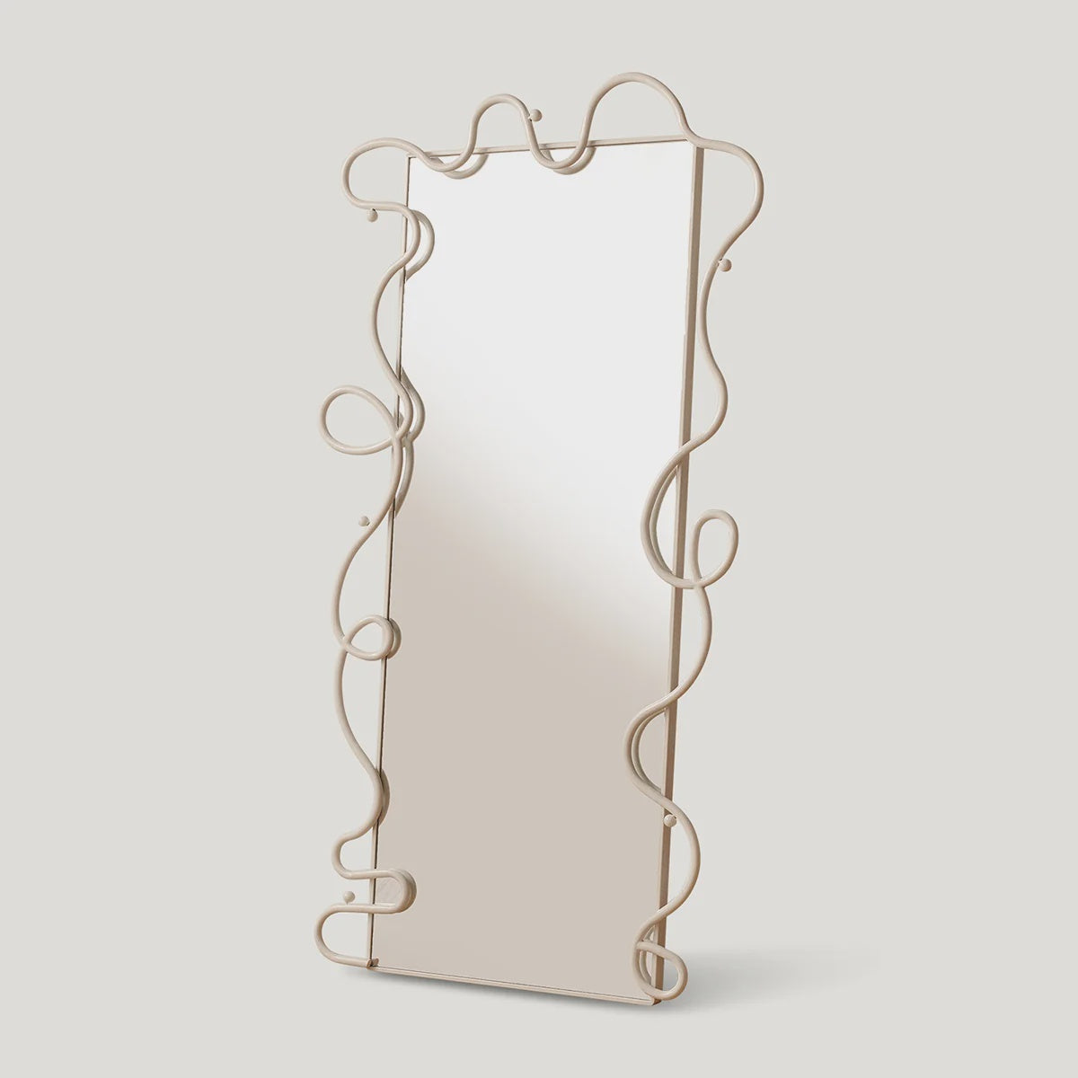 Linea Beige Metal Sculptural Mirrors