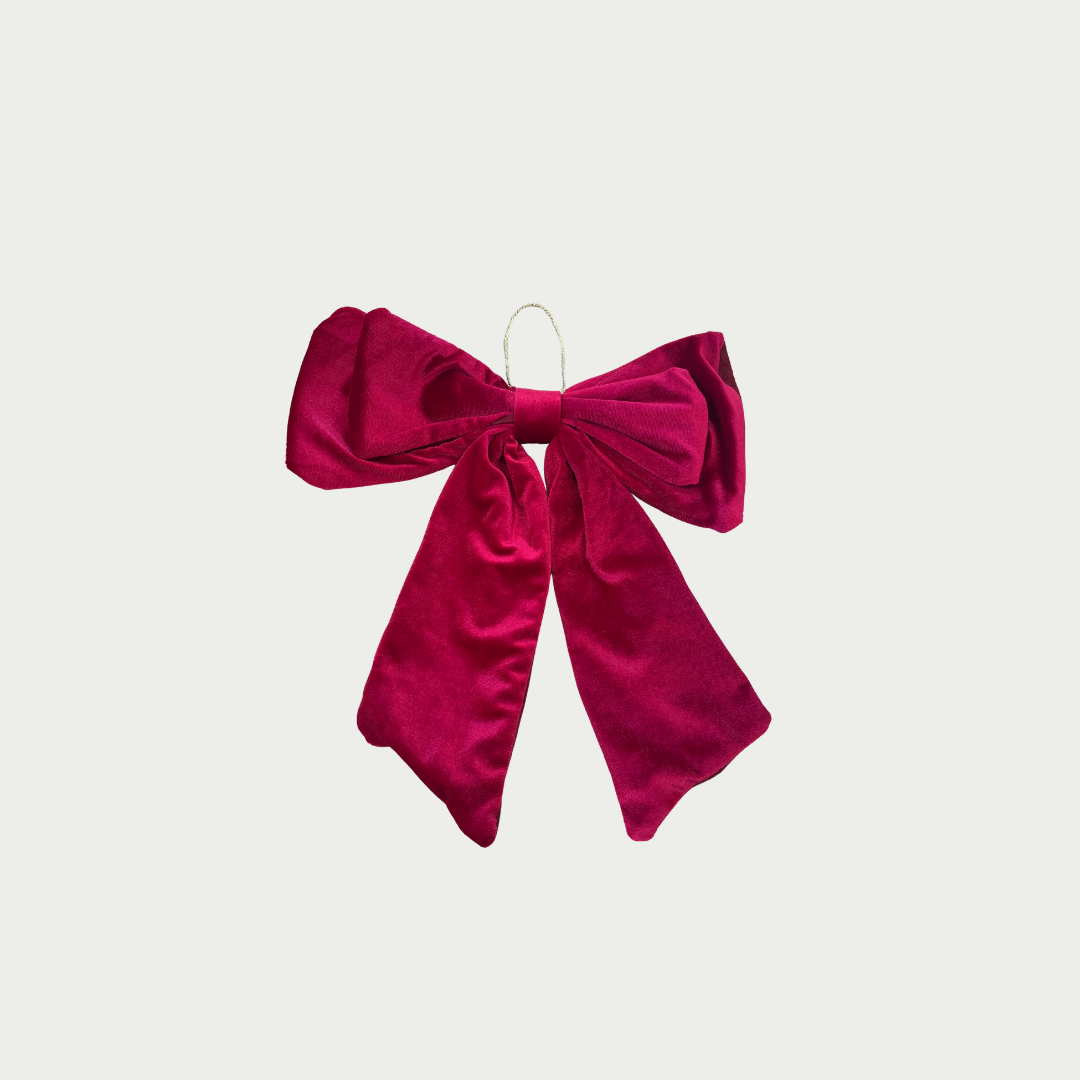 Double Velvet Bow 30 x 34cm – Burgundy