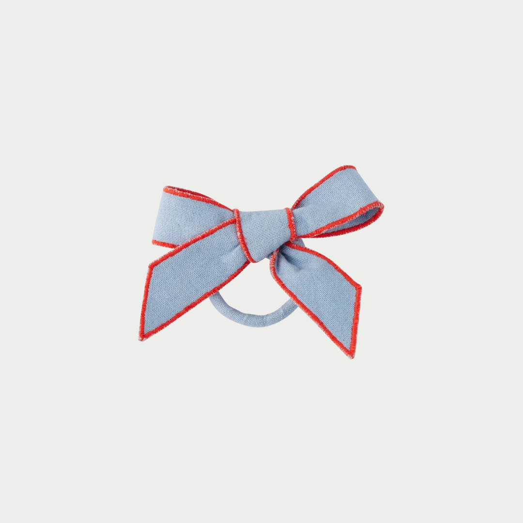 Milla Bow Napkin Ring 12cm Sky/Red