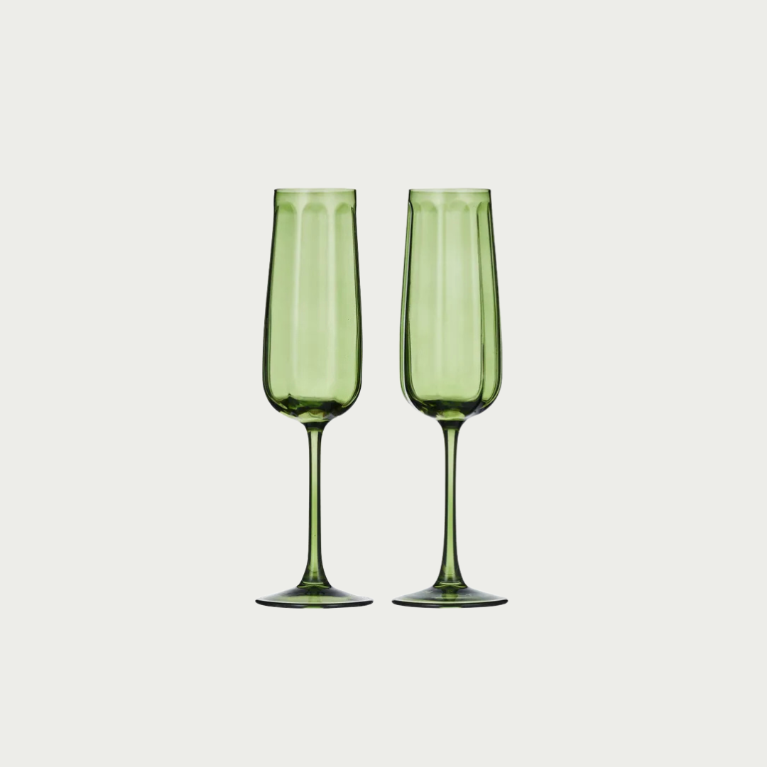 Studio S/2 Glass Flute 7x24cm Olive