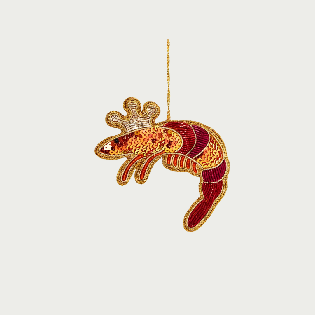 King Prawn Sequin Hanging Decoration