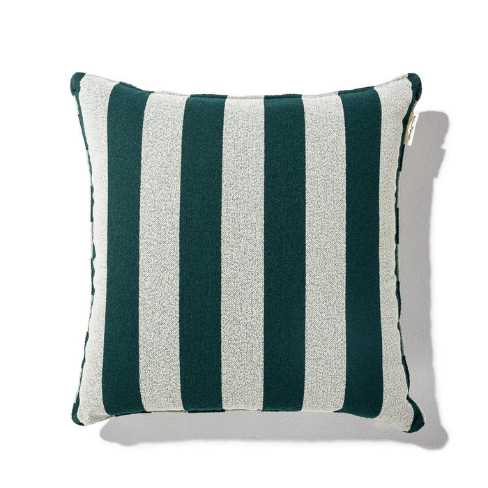 terry green stripe euro cushion for pool side or alfresco dining