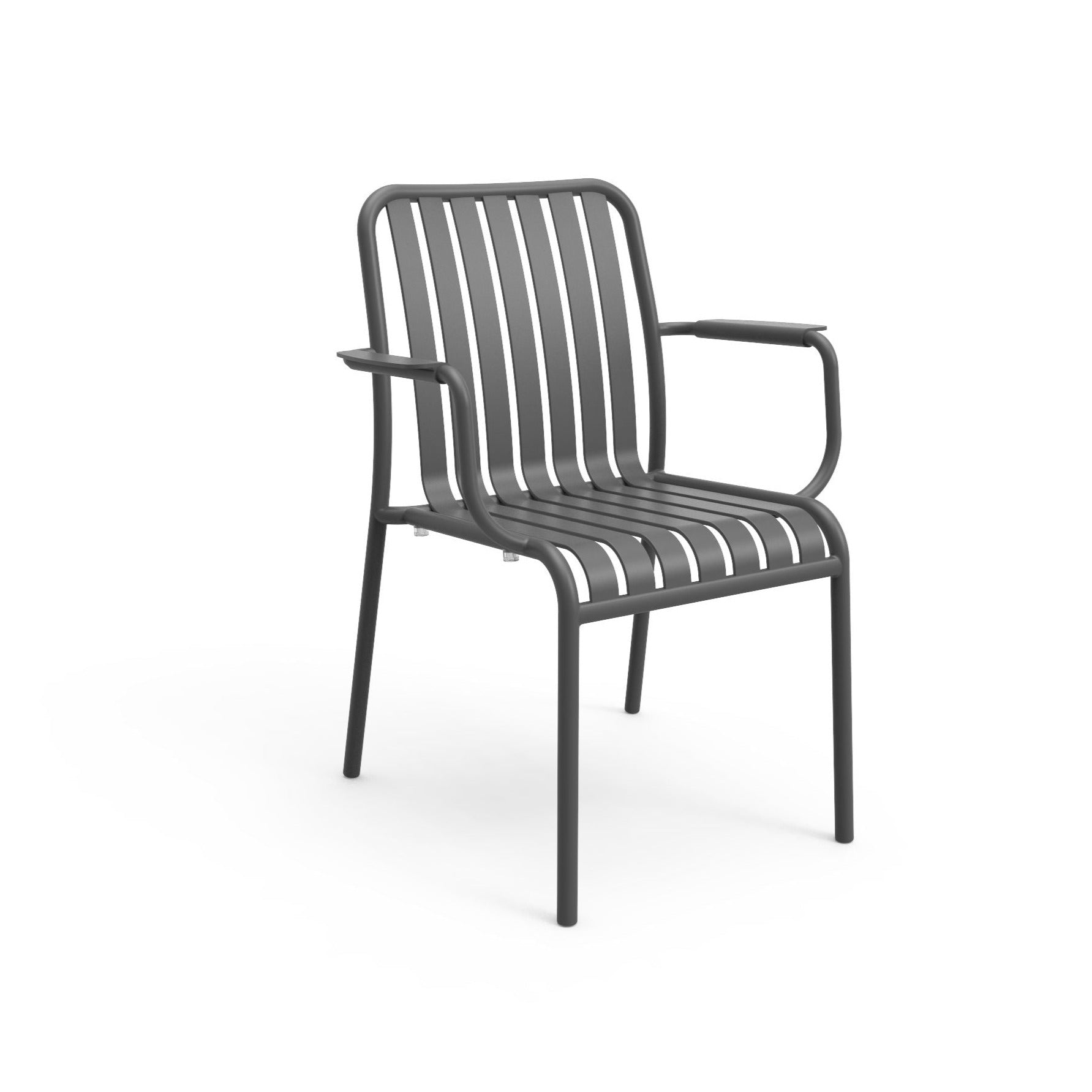 Charcoal Brighton outdoor dining chair with arms by Zaneti sold in Geelong 