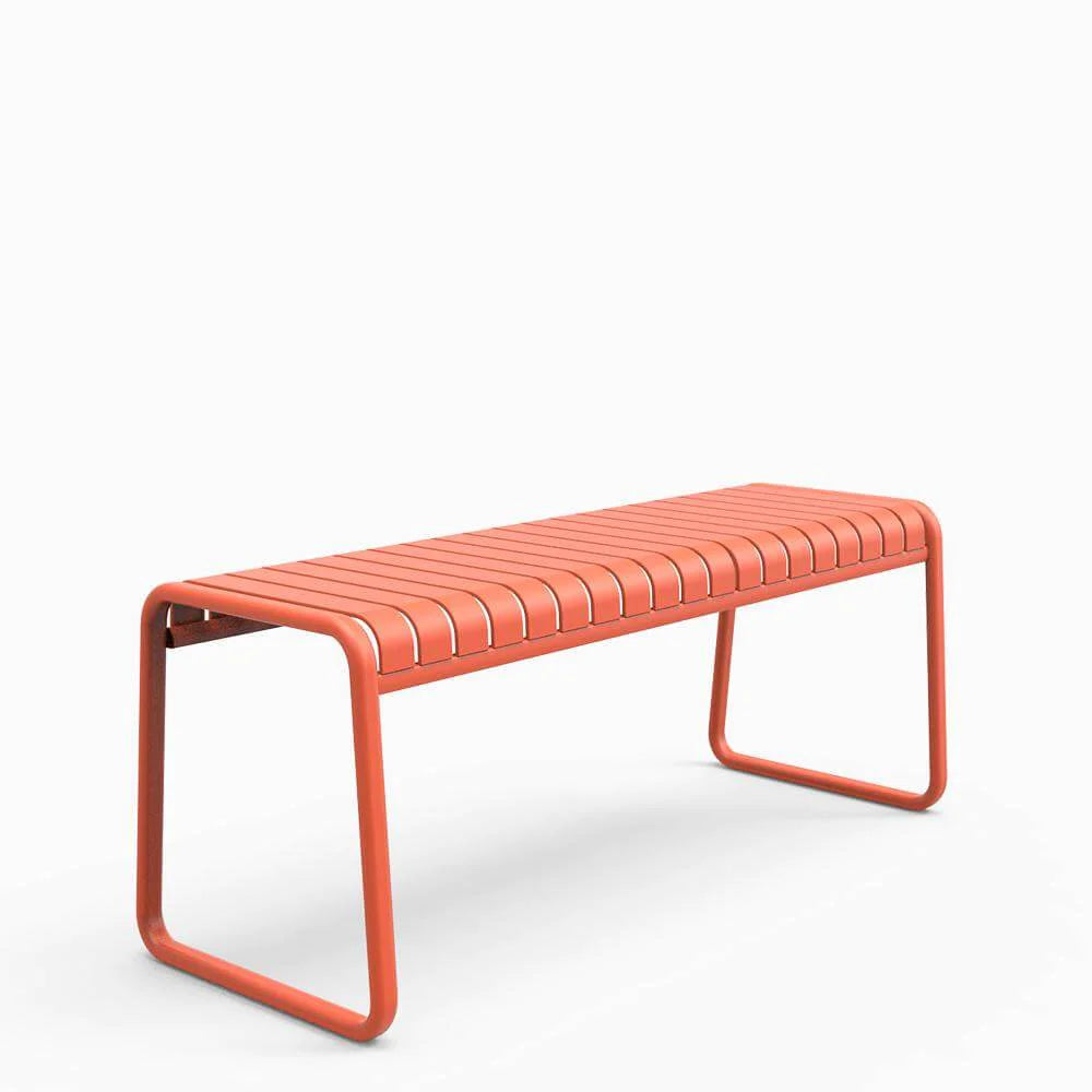 Chilli Orange outdoor bench seat by Zaneti that is durable and sold in Geelong 