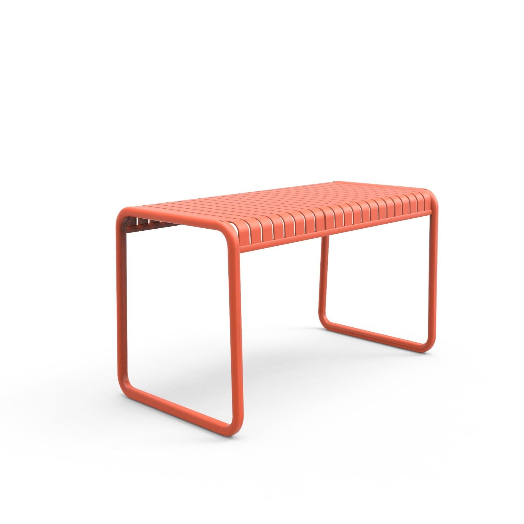 Orange outdoor dining table by Zaneti. Durable from the Brighton range sold in Geelong. 