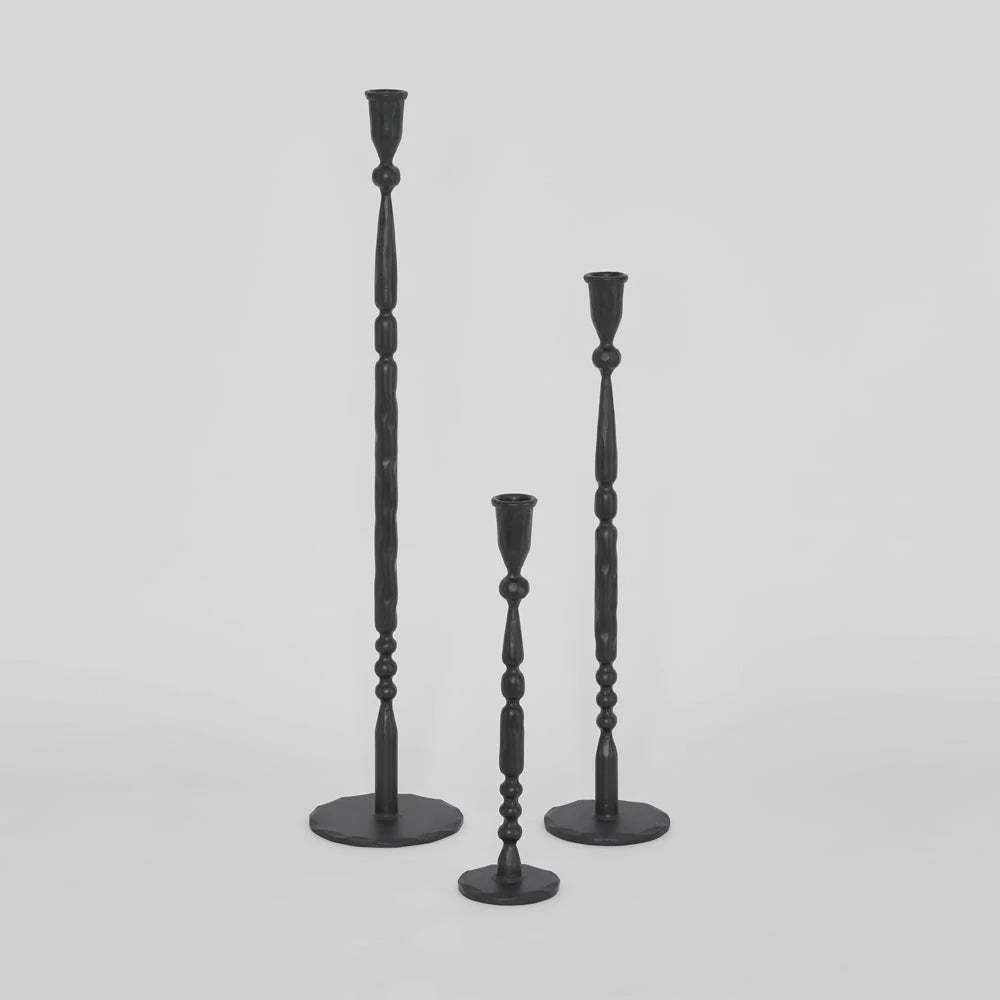 Jonah Black Forged Iron Candle Holder