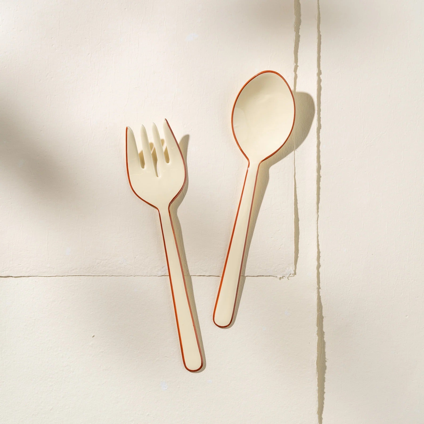 Alder Enamel Salad Server Set