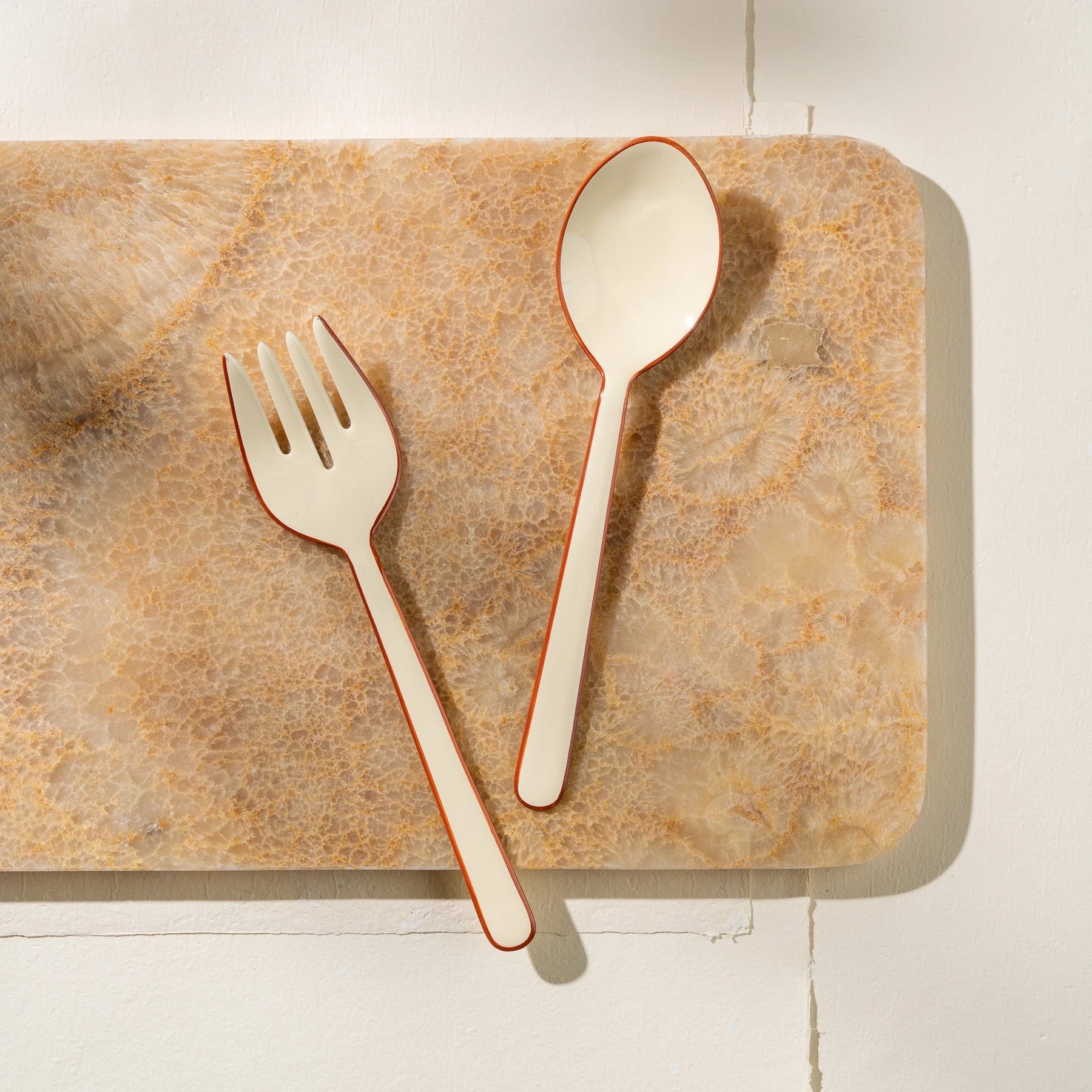 Alder Enamel Salad Server Set