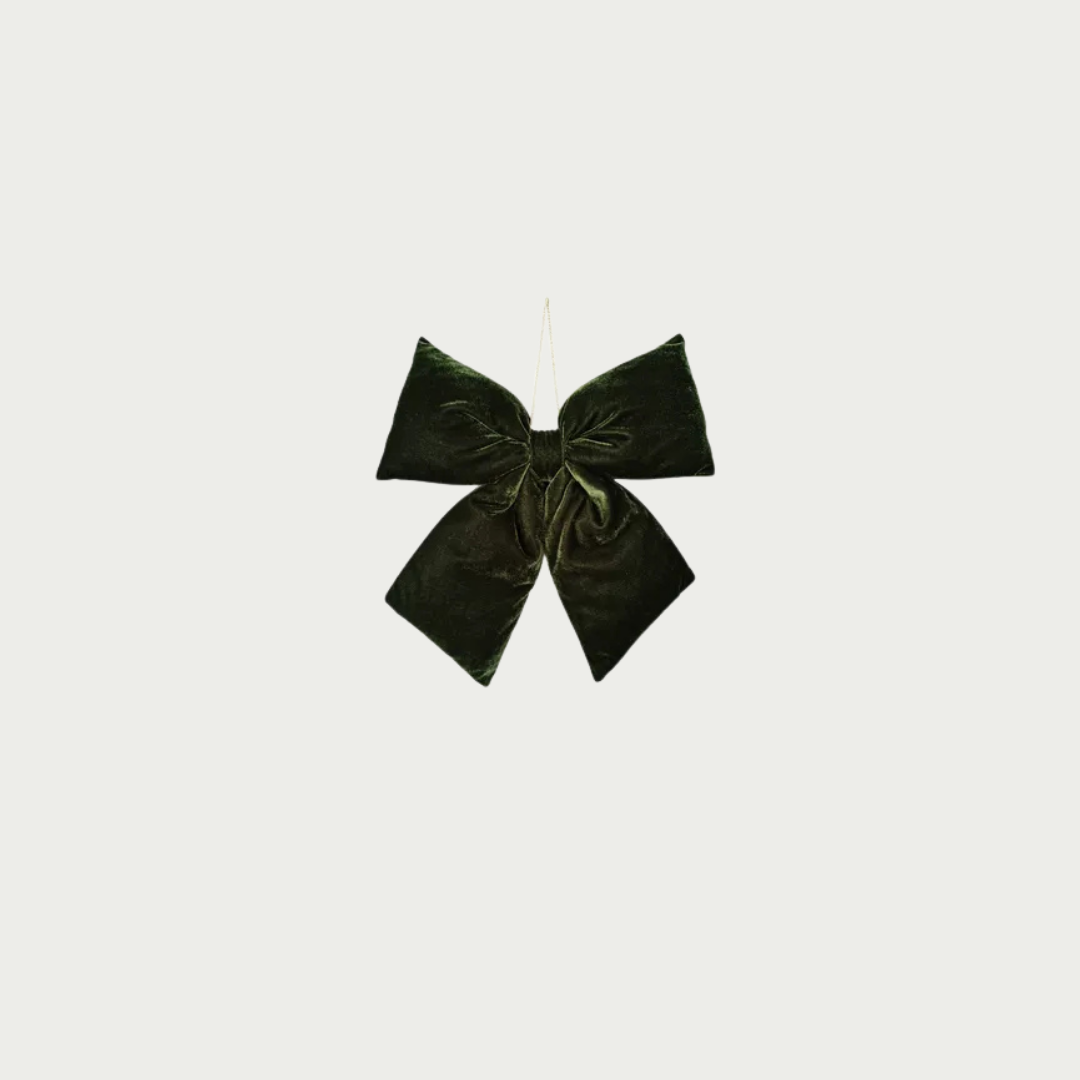 Dark green velvet Christmas bow 