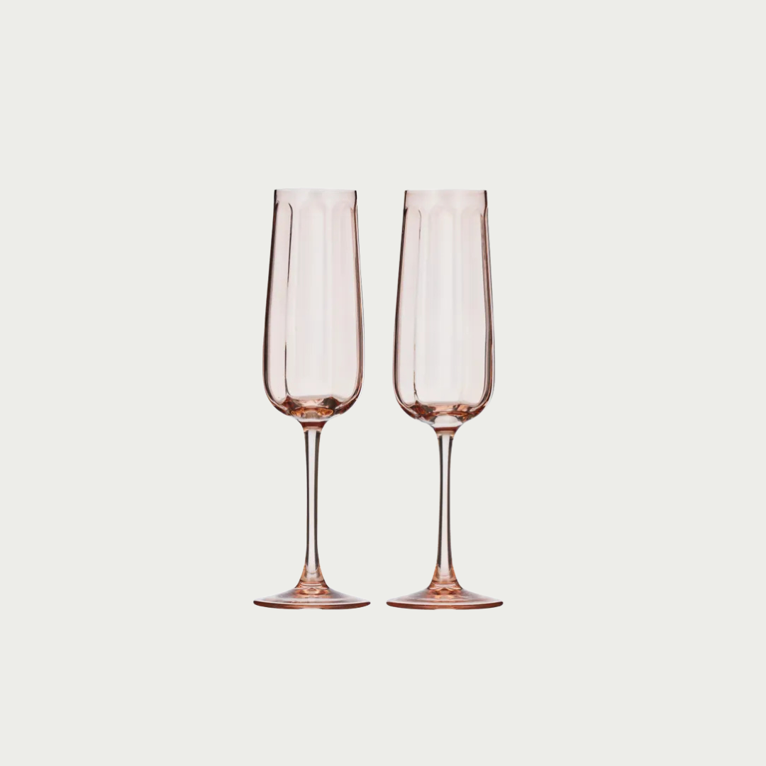 Studio S/2 Glass Flute 7x24cm Peach