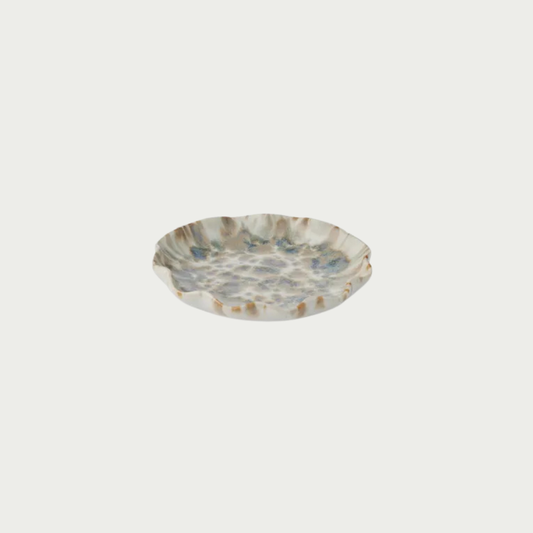 Denim wash side dish plate