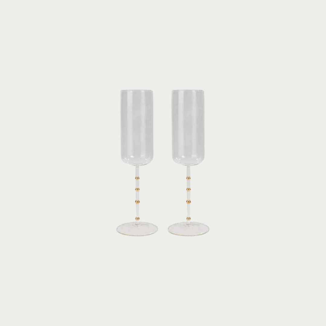 Flute glasses Christmas style