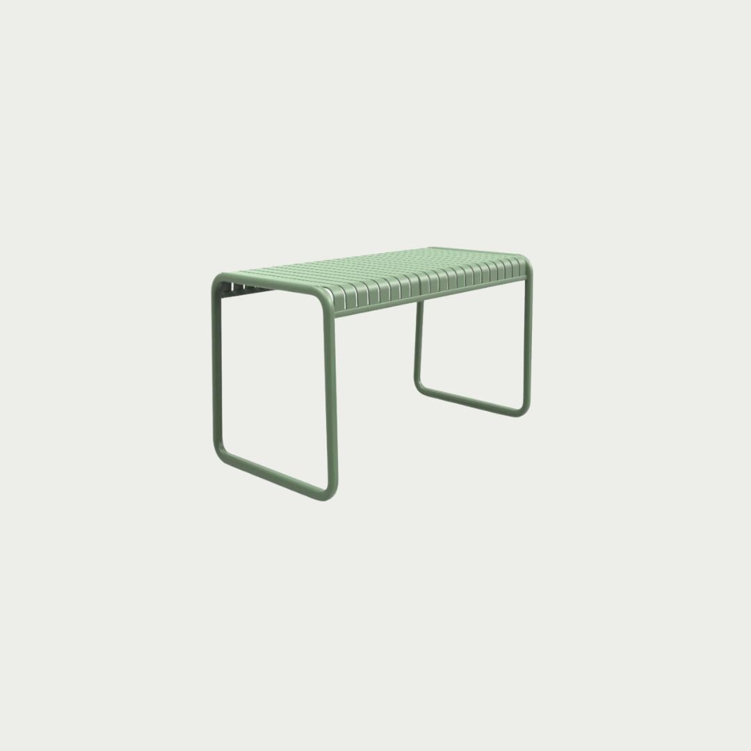 Green outdoor dining table by Zaneti. Durable from the Brighton range sold in Geelong. 
