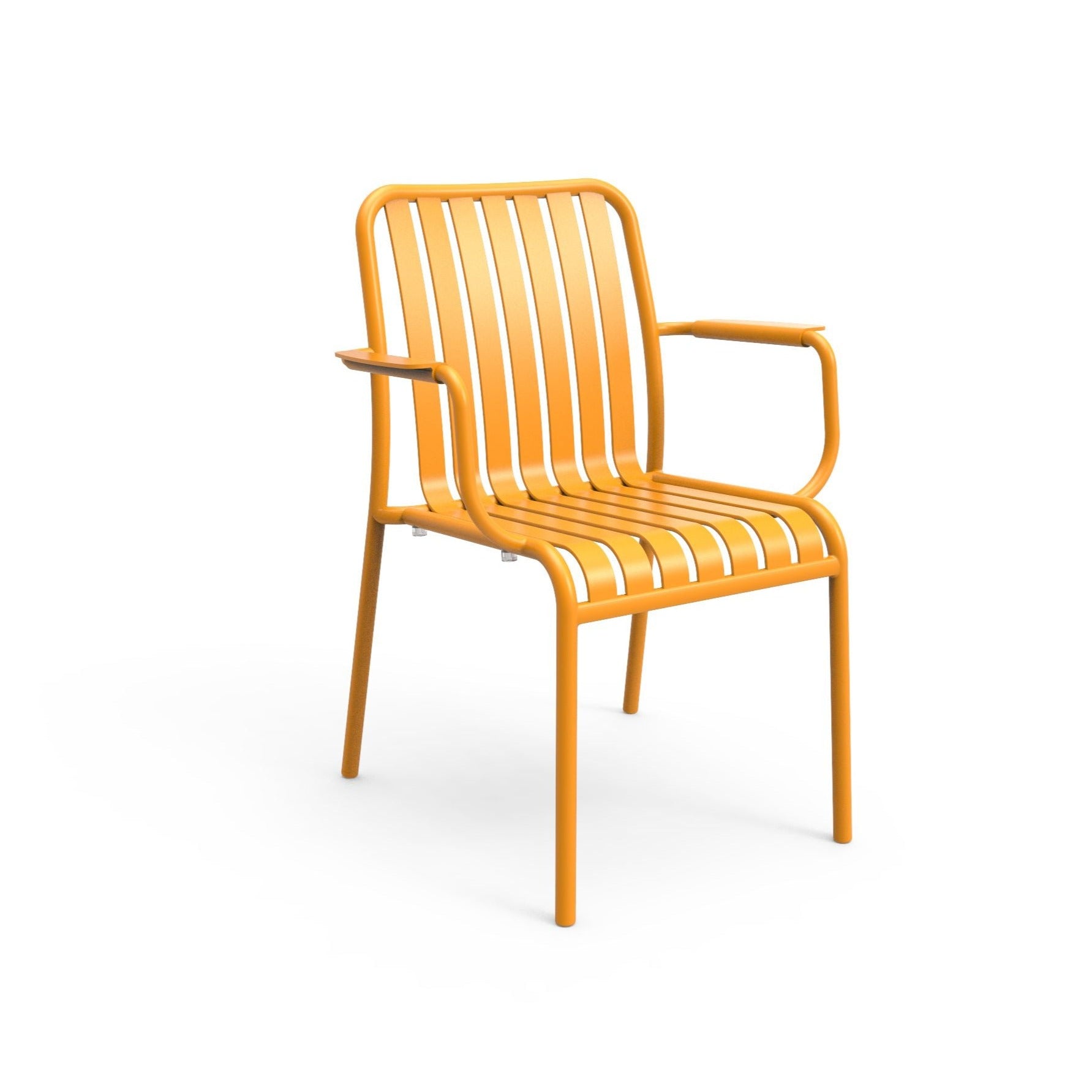 Honey yellow Brighton outdoor dining chair with arms by Zaneti sold in Geelong 