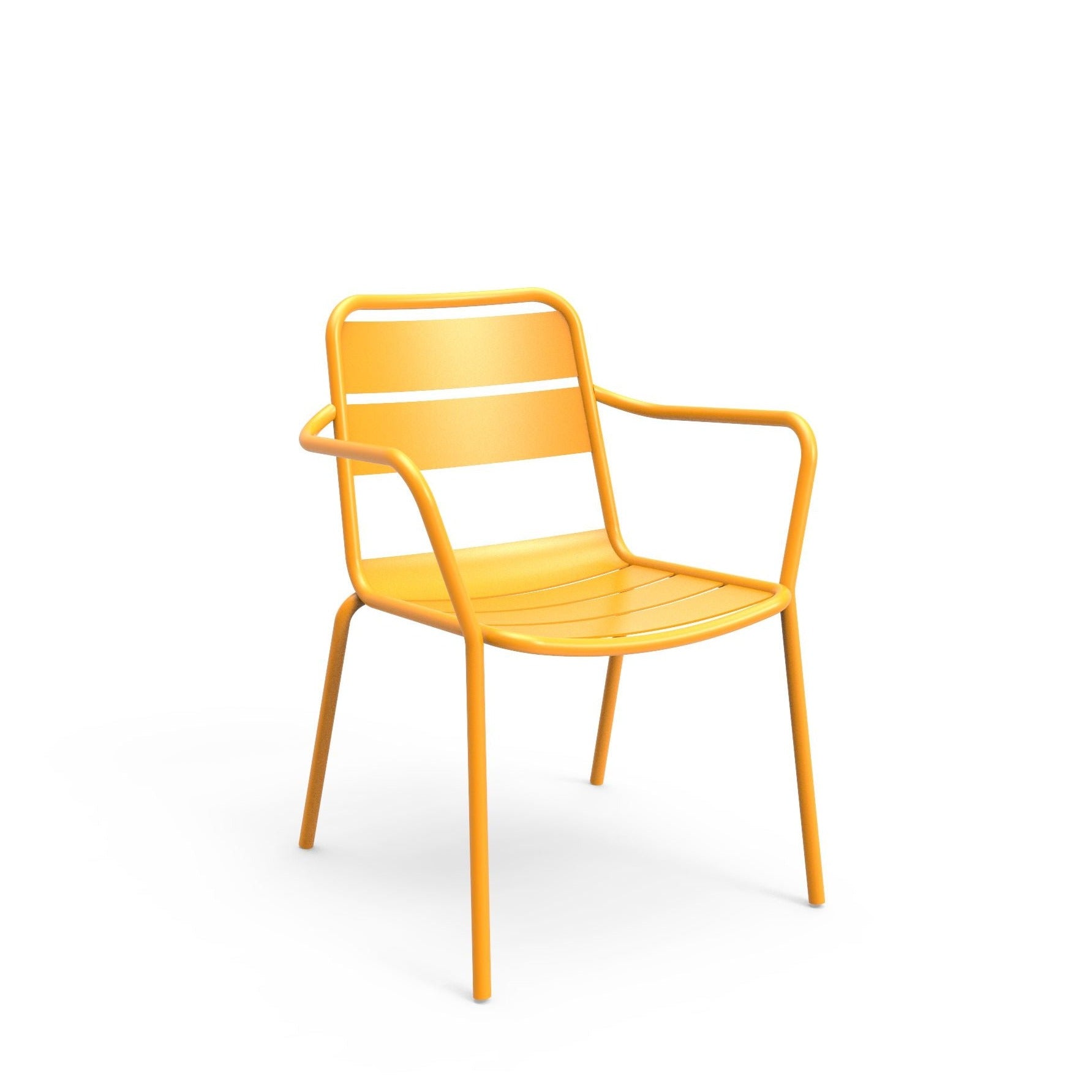 A yellow  Sprout Armchair with a textured finish and minimalistic design, suitable for outdoor use.