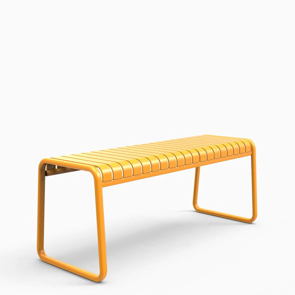 Honey Yellow outdoor bench seat by Zaneti that is durable and sold in Geelong 