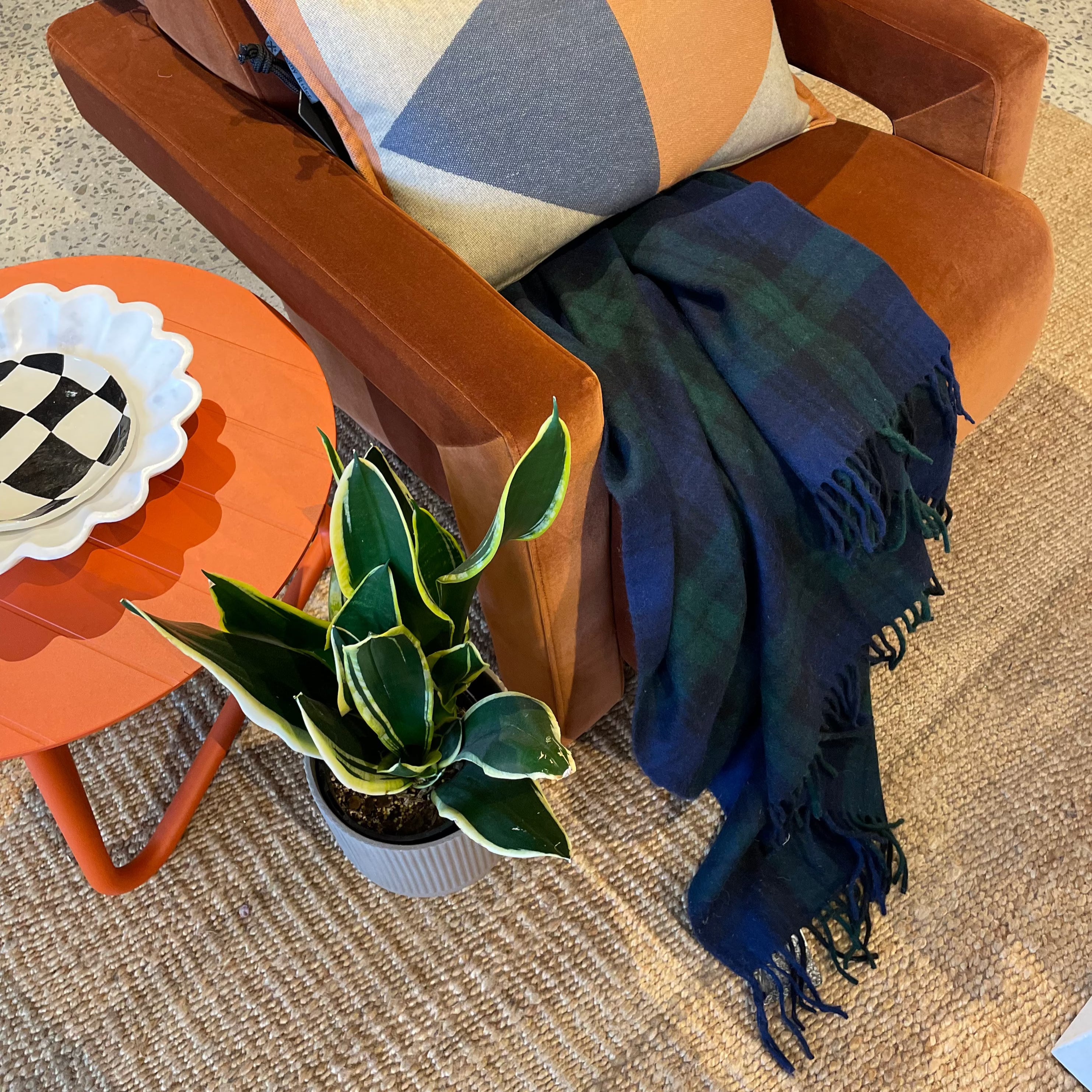 Recycled Wool Scottish Tartan Blanket - Forest