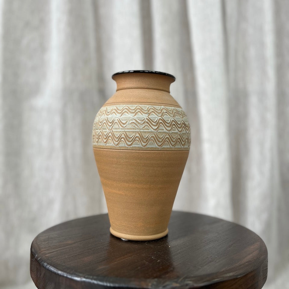 Vintage Terracotta and Blue Vase