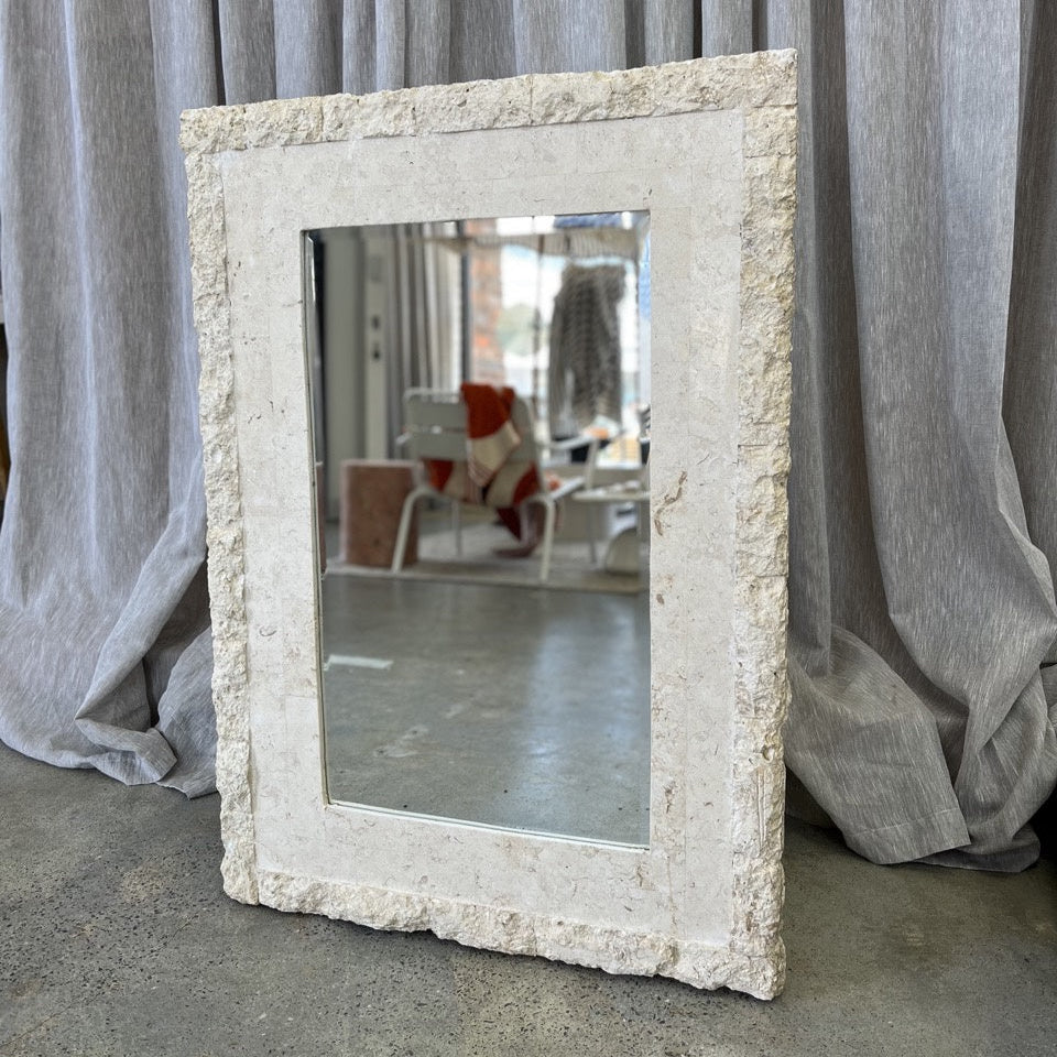 Vintage Fossil Stone Mirror
