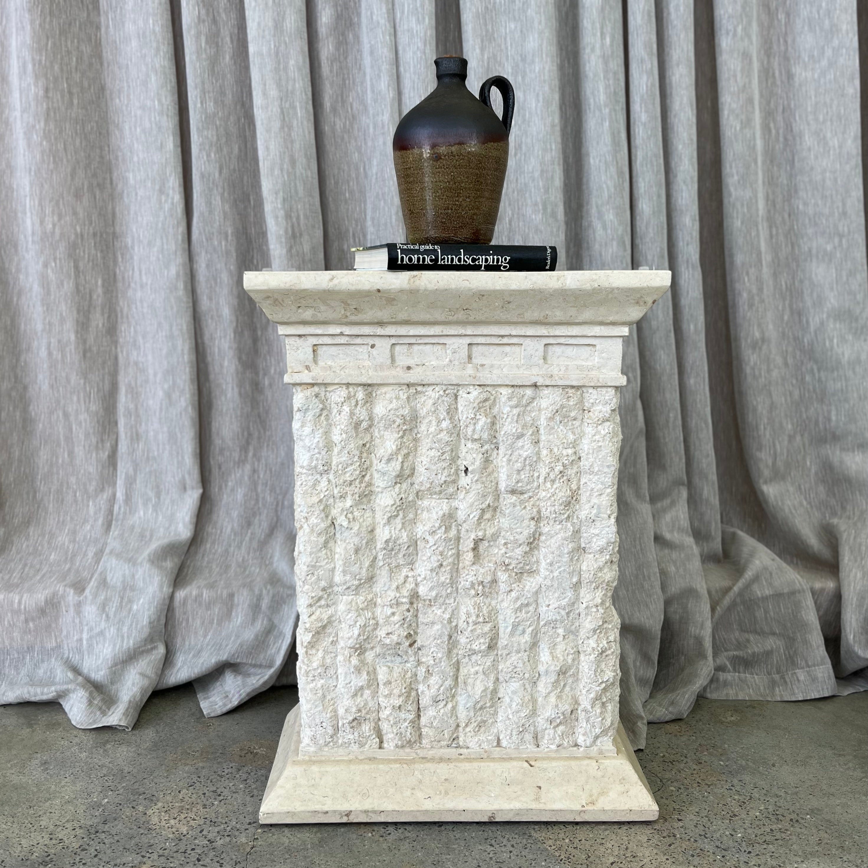 Vintage Fossil Stone Plinth