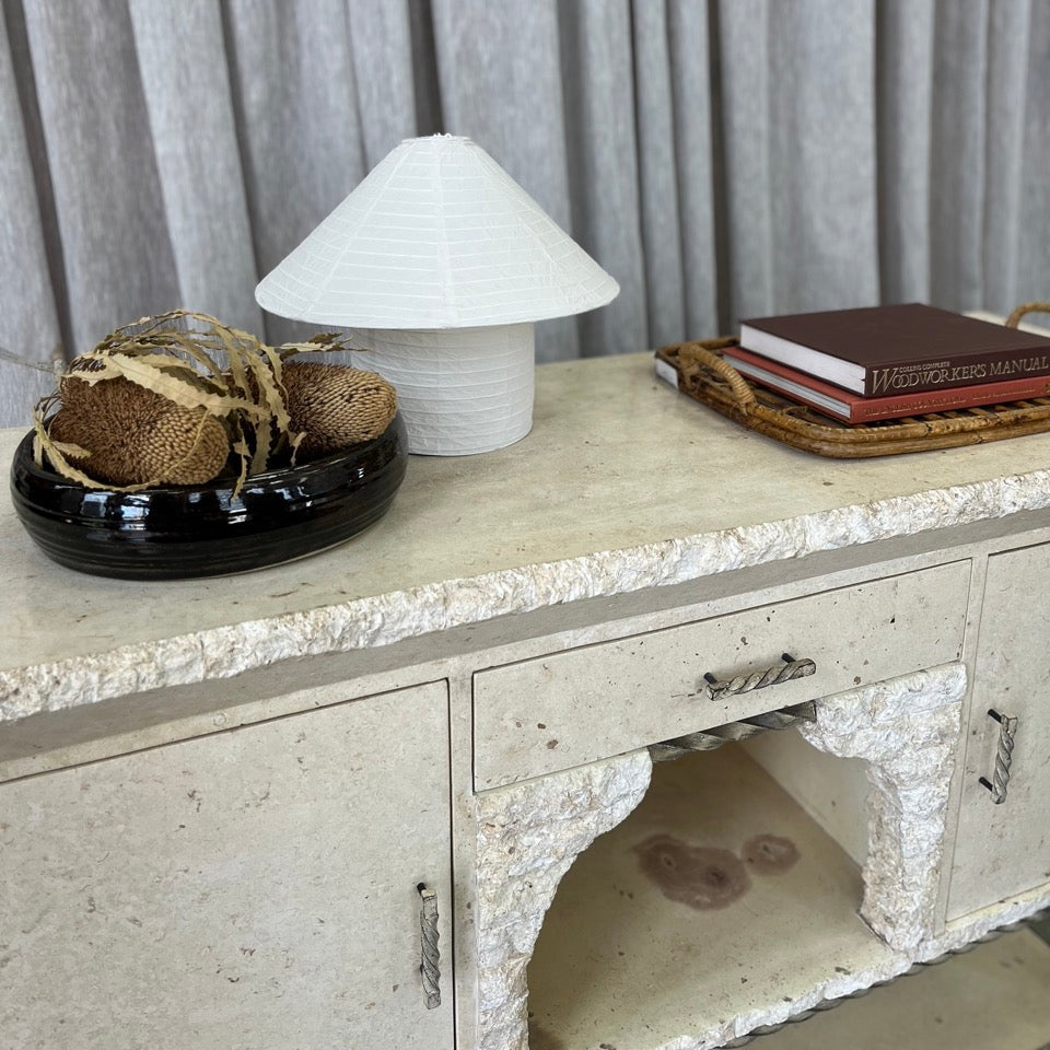 Vintage Fossil Stone Console