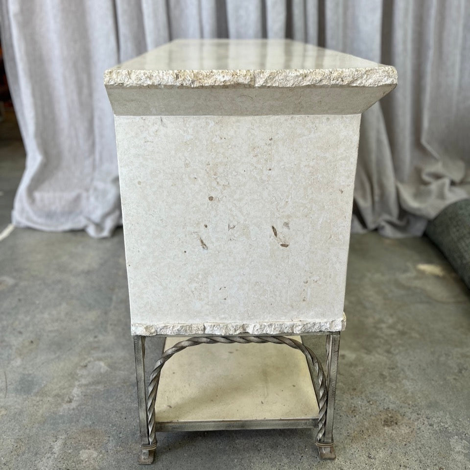 Vintage Fossil Stone Console