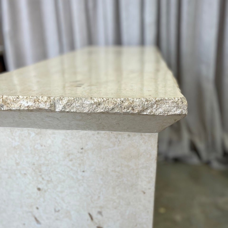 Vintage Fossil Stone Console