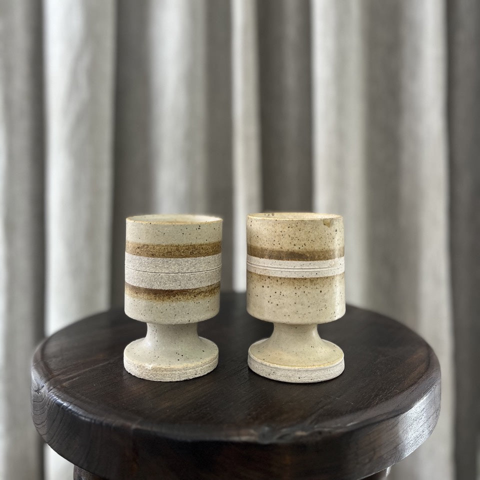 Vintage Ceramic Goblets/Candle Holders Set of 2