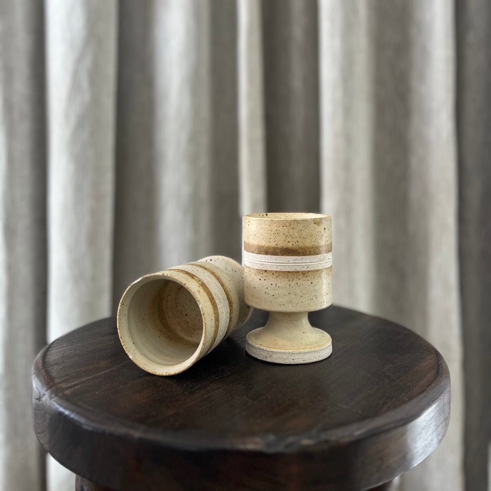 Vintage Ceramic Goblets/Candle Holders Set of 2