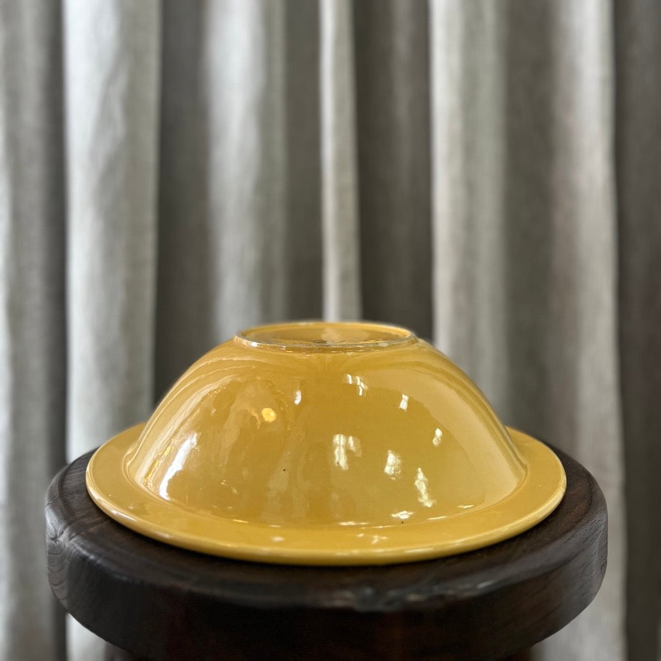 Vintage Yellow Grecian Key Bowl
