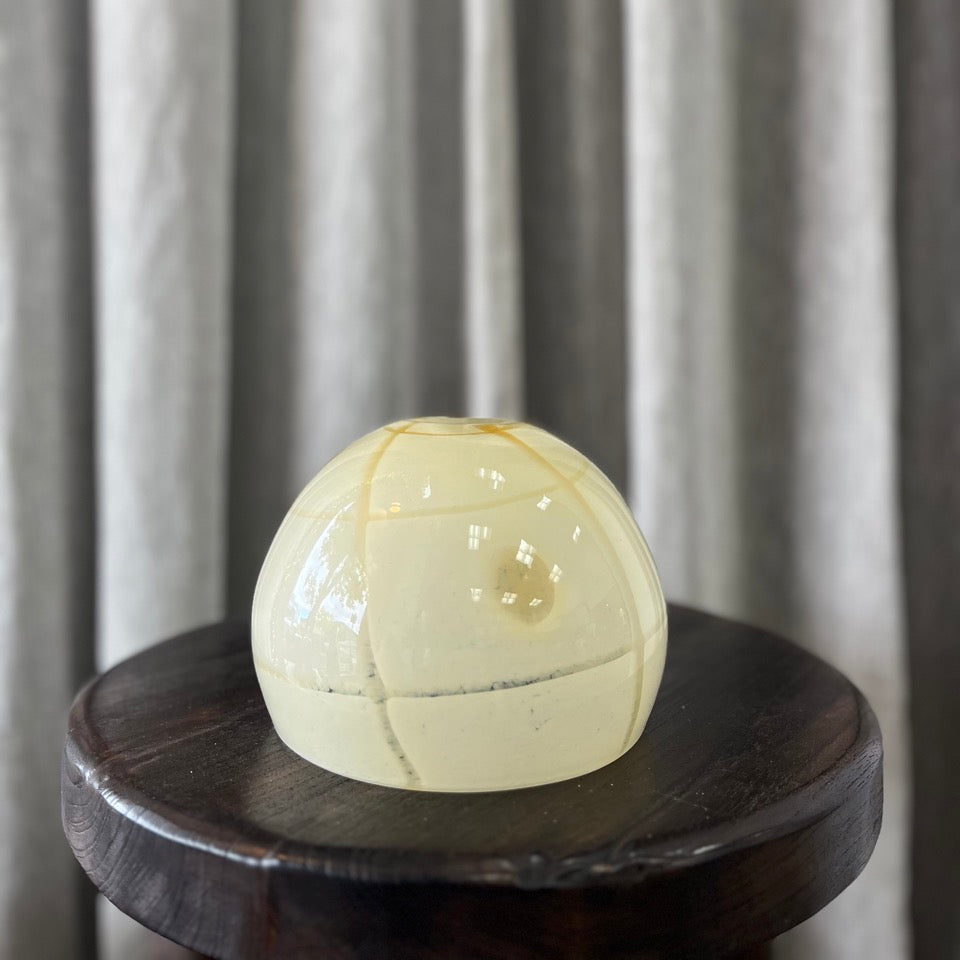 Vintage Butter Yellow Art Glass Vase