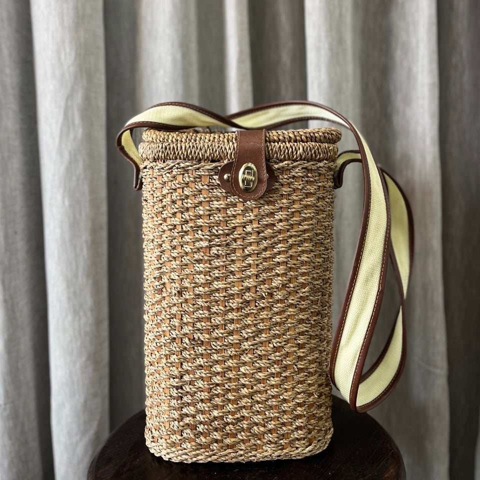 Vintage Wicker Wine Cooler Bag