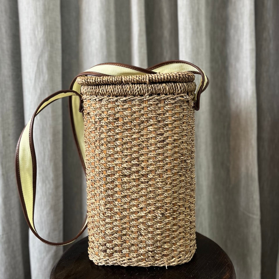 Vintage Wicker Wine Cooler Bag