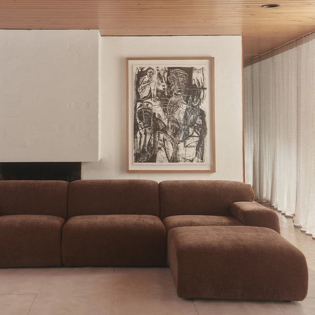 Modular brown bark sofa 