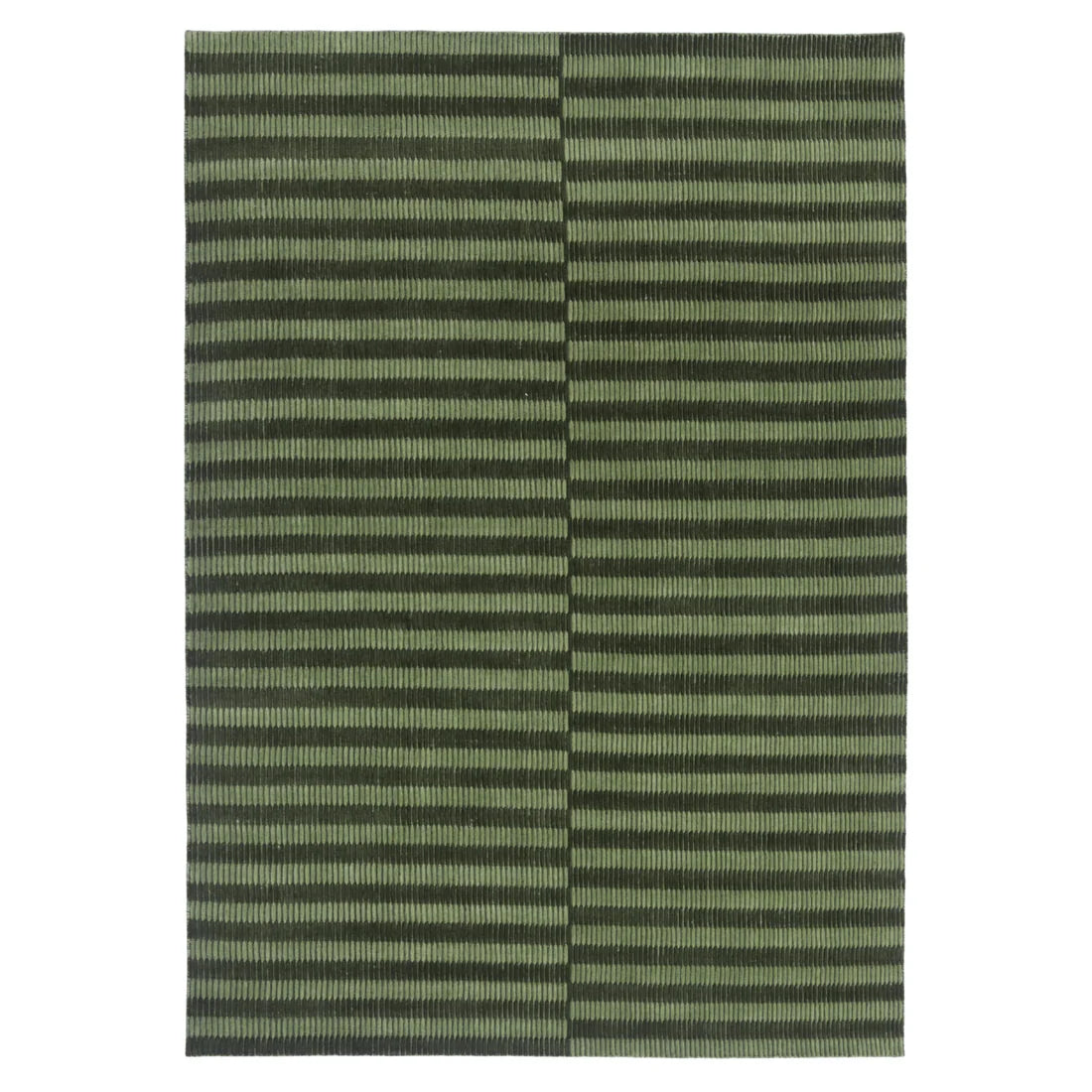 Olive Linea wool rug in a deep forest green — handloomed textural detail, Elan & Earth at Good Huis Co Geelong