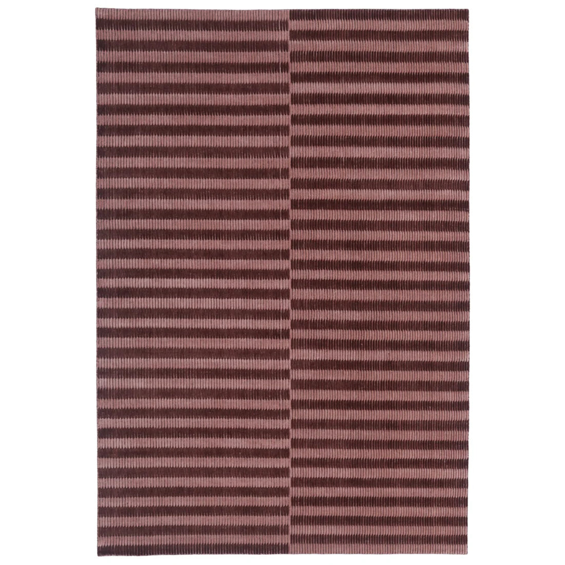 Terra Linea wool rug in a rich rusted red — handloomed textural detail, Elan & Earth at Good Huis Co Geelong