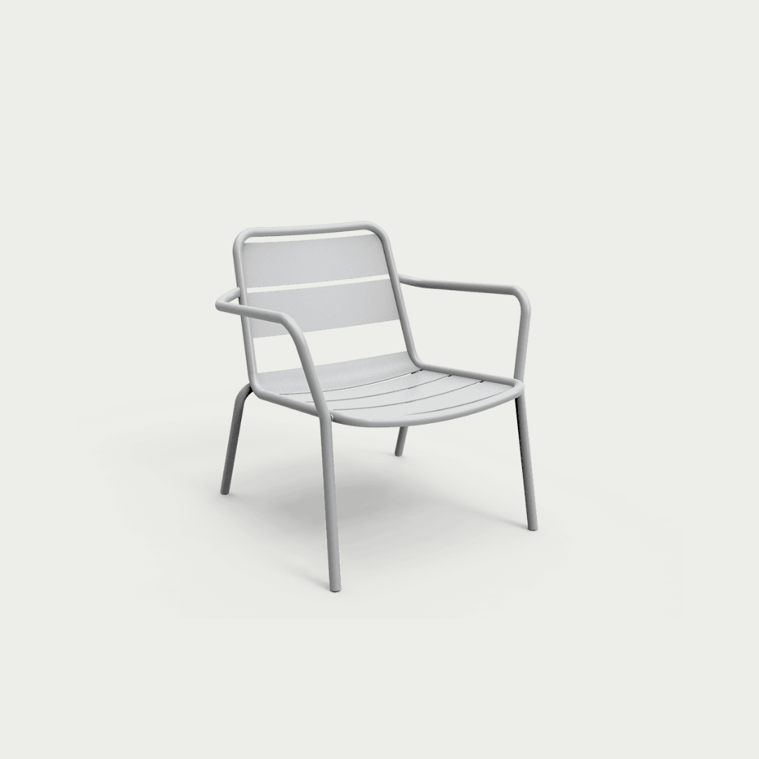 Modern metal chair on a white background