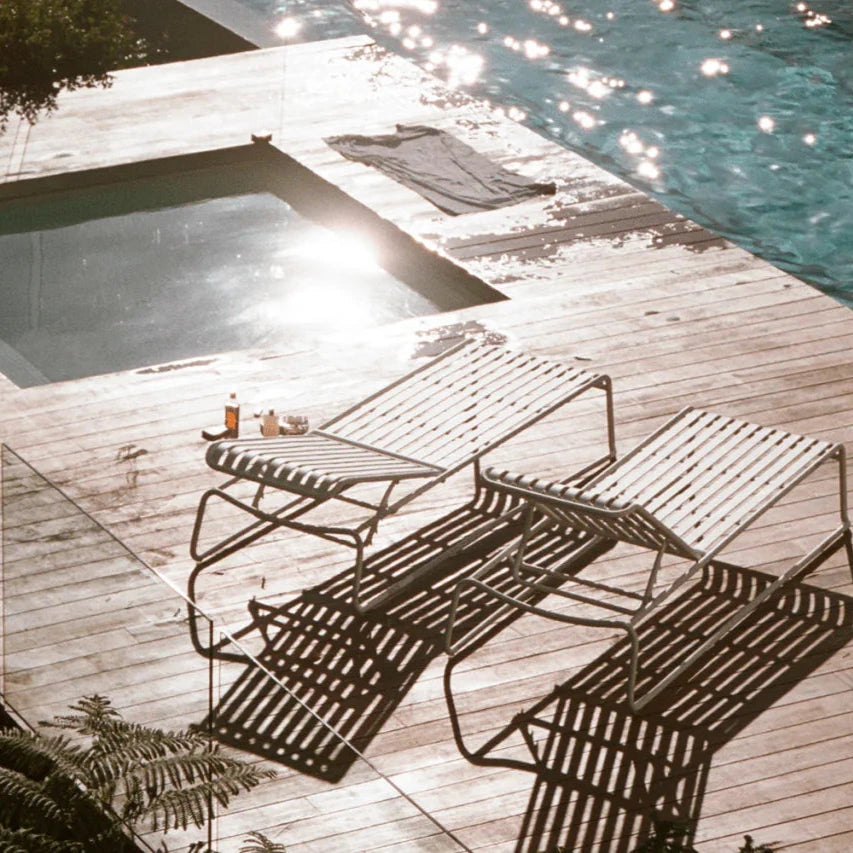 durable outdoor sun bed. pool side sun lounger