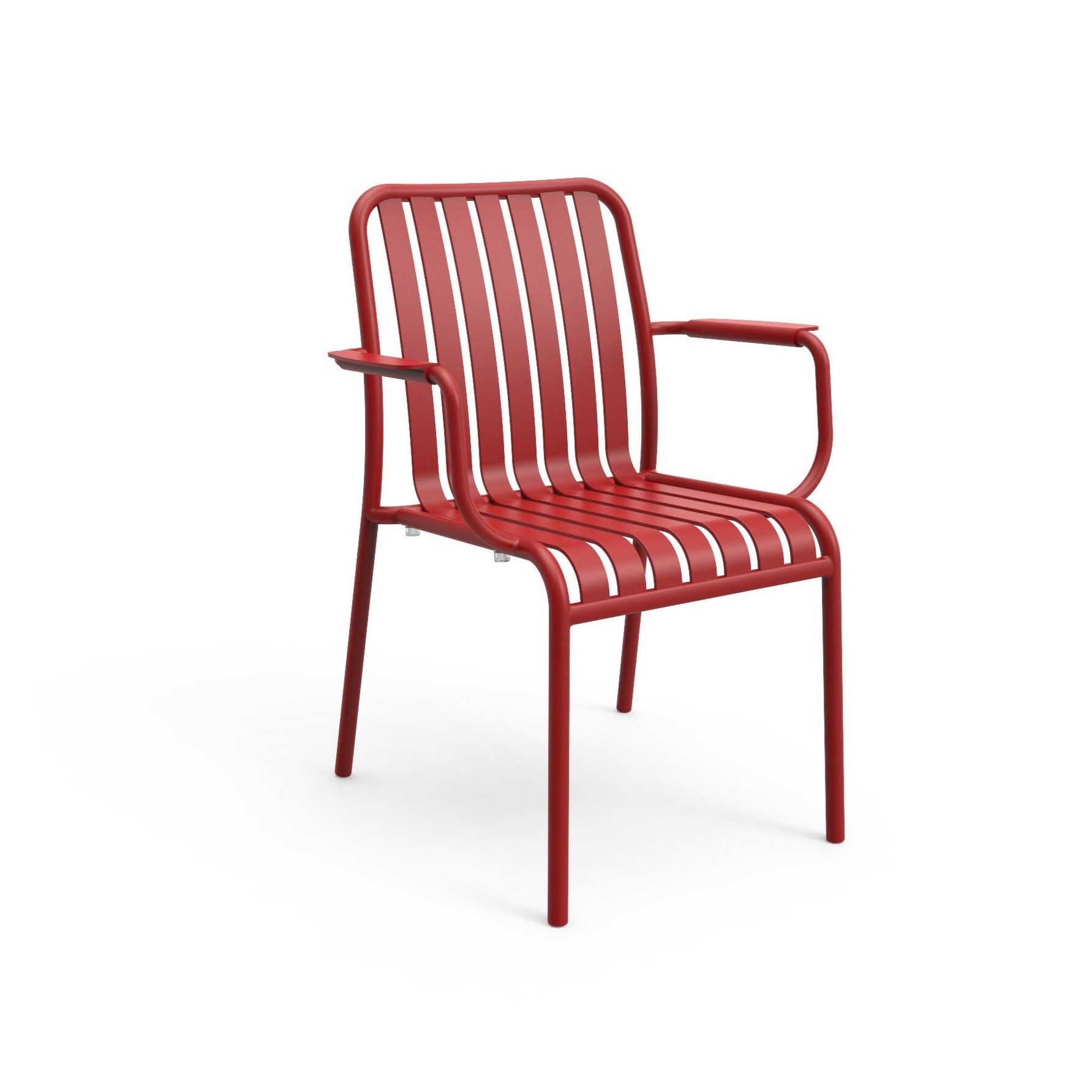 Red Brighton outdoor dining chair with arms by Zaneti sold in Geelong 