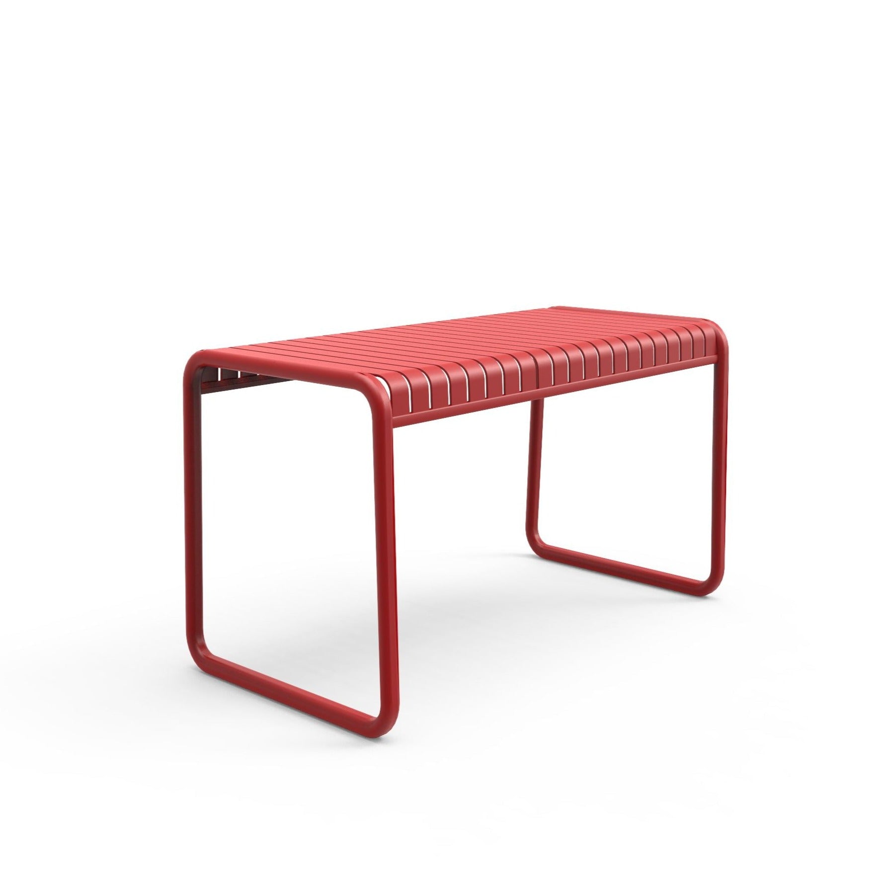 Red outdoor dining table by Zaneti. Durable from the Brighton range sold in Geelong. 