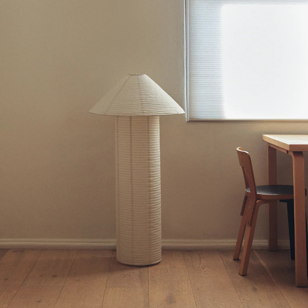 rice paper floor lamp for living, bedroom or dining space