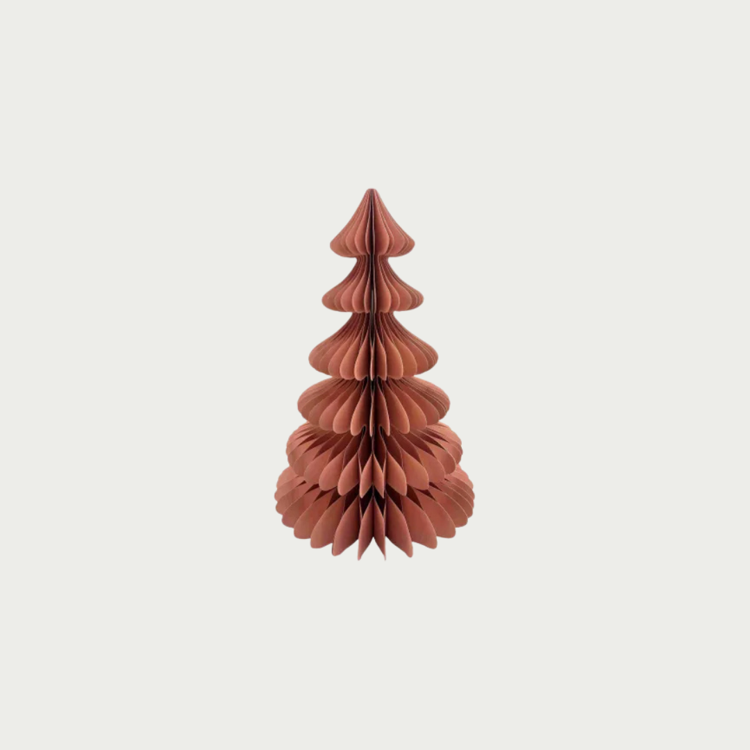 Rose pink paper folded tree Christmas