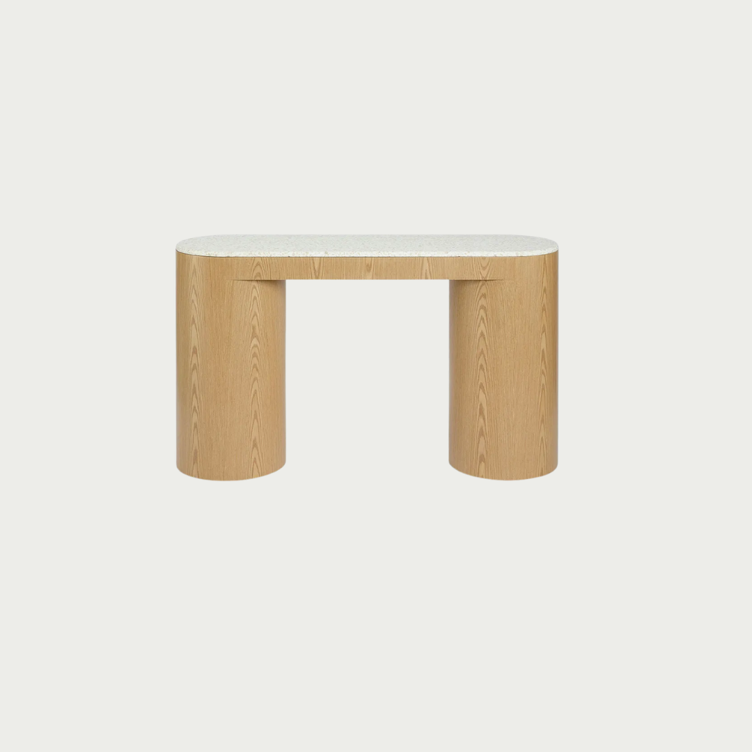 Arlo Console Light Oak and Terrazzo