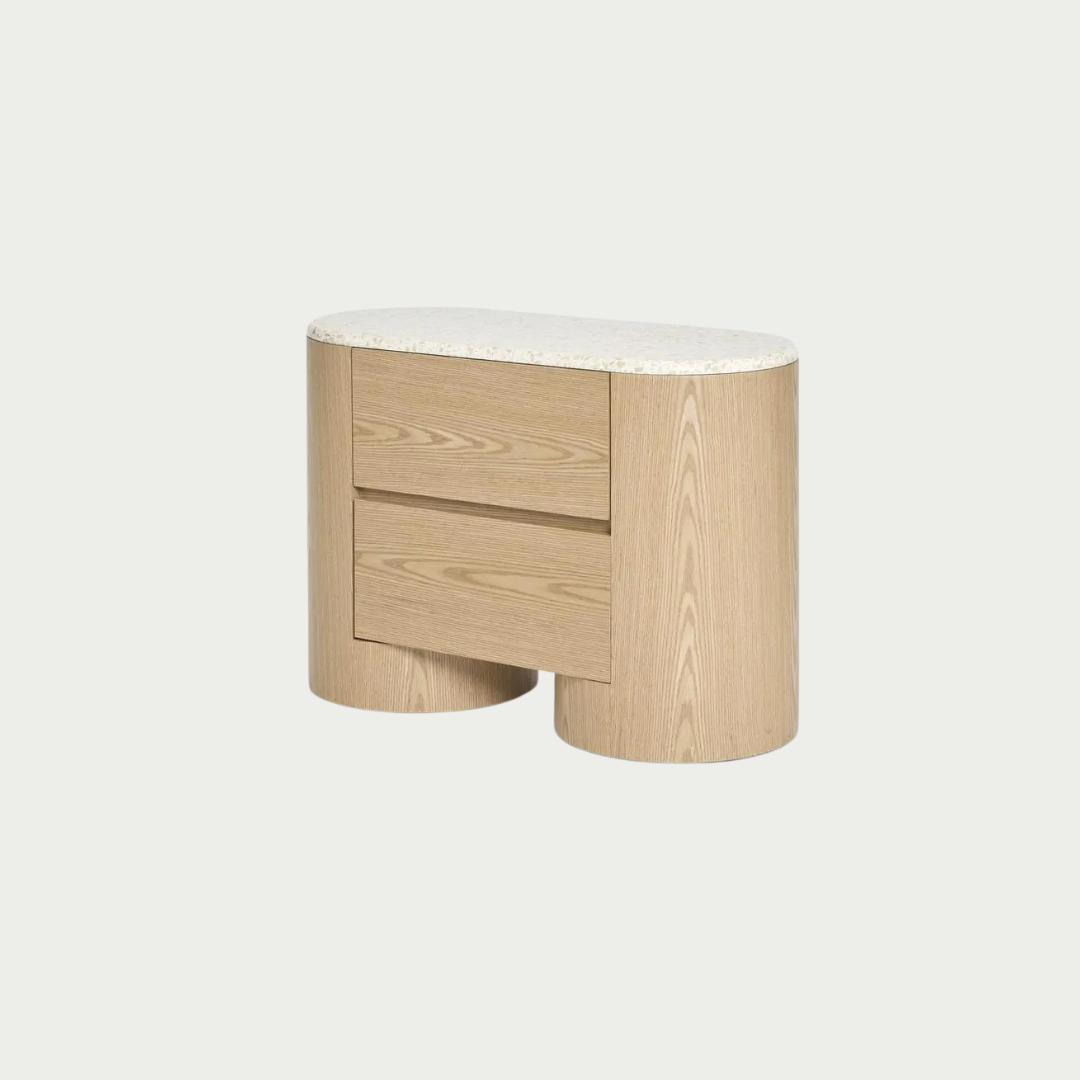 Arlo Bedside Light Oak and Terrazzo