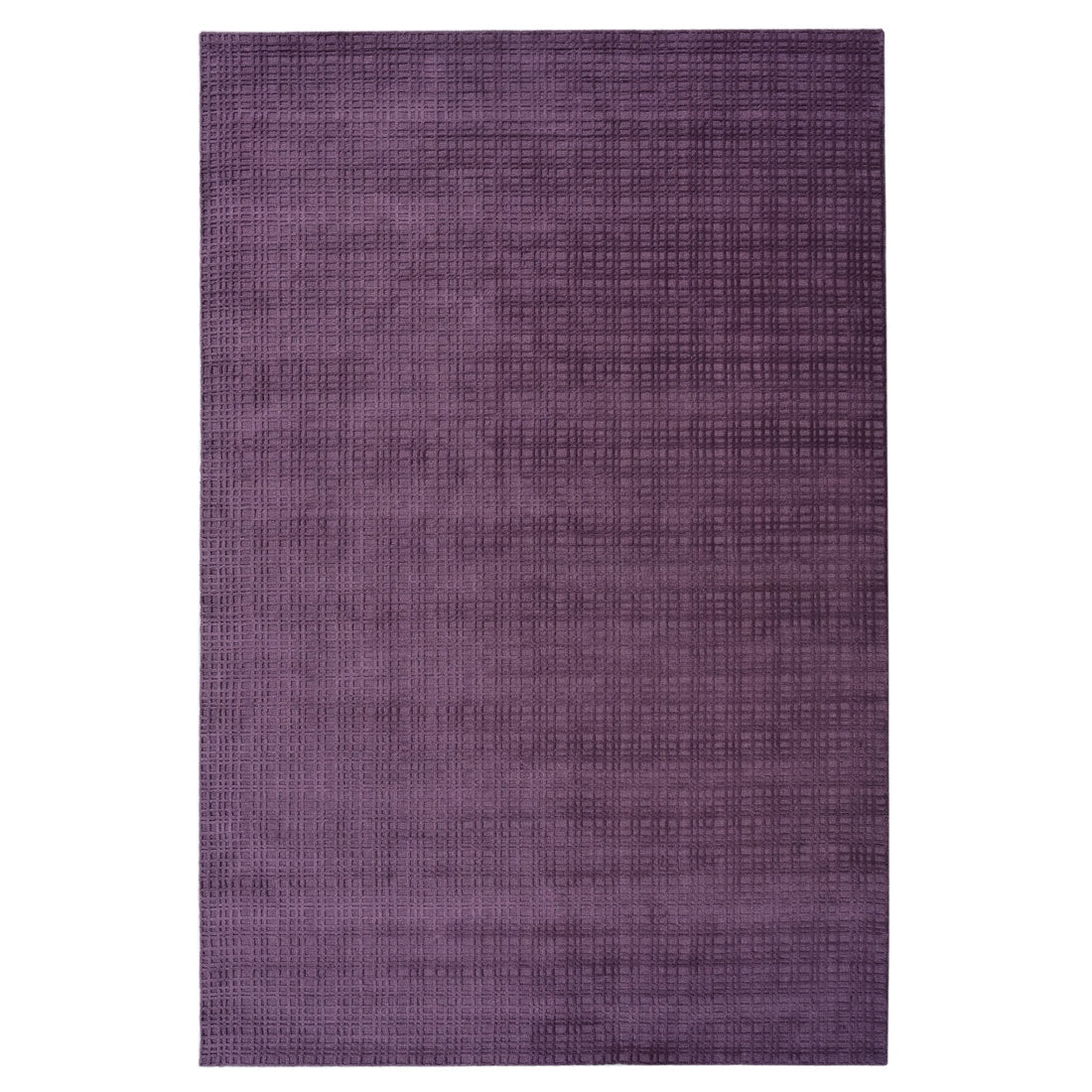 A rectangular purple area rug with a subtle woven texture, shown flat against a plain white background.