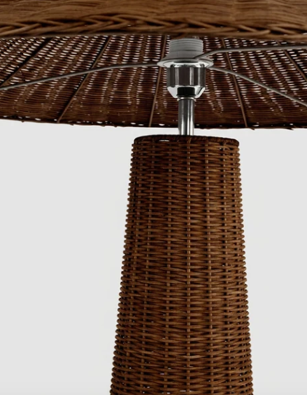 Living room rattan floor lamp