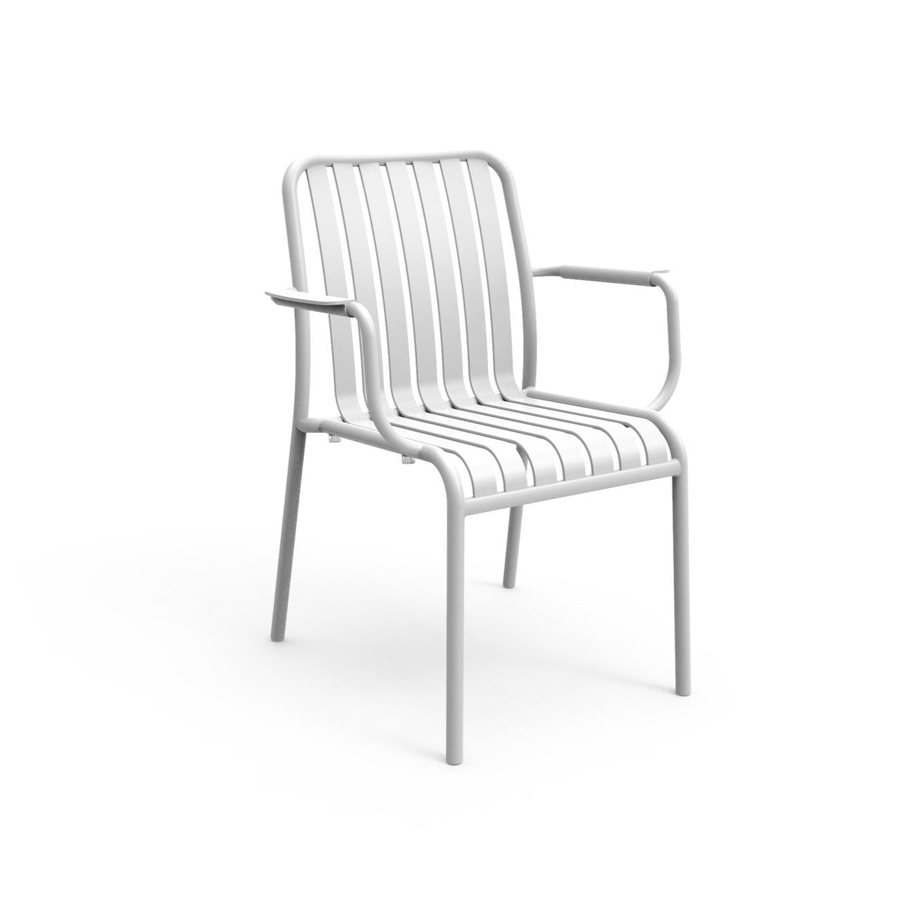 White Brighton outdoor dining chair with arms by Zaneti sold in Geelong 